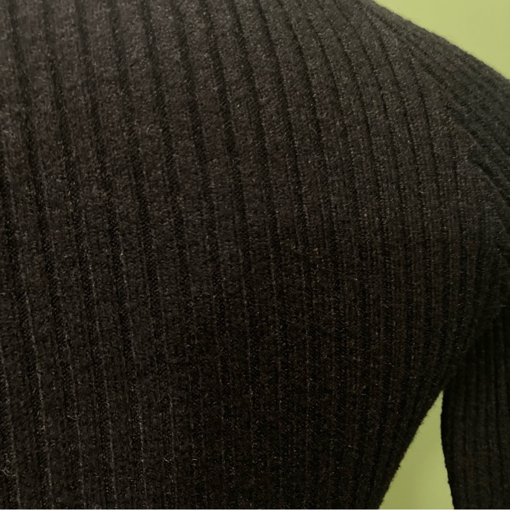 Black Ribbed Long sweater  Top - Picture 5 of 5